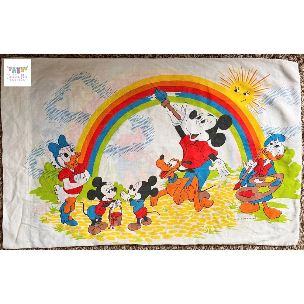 Vintage Twin Mickey Mouse Set of Vintage sheets, 1 pillowcase,‎ Pacific, Disney
